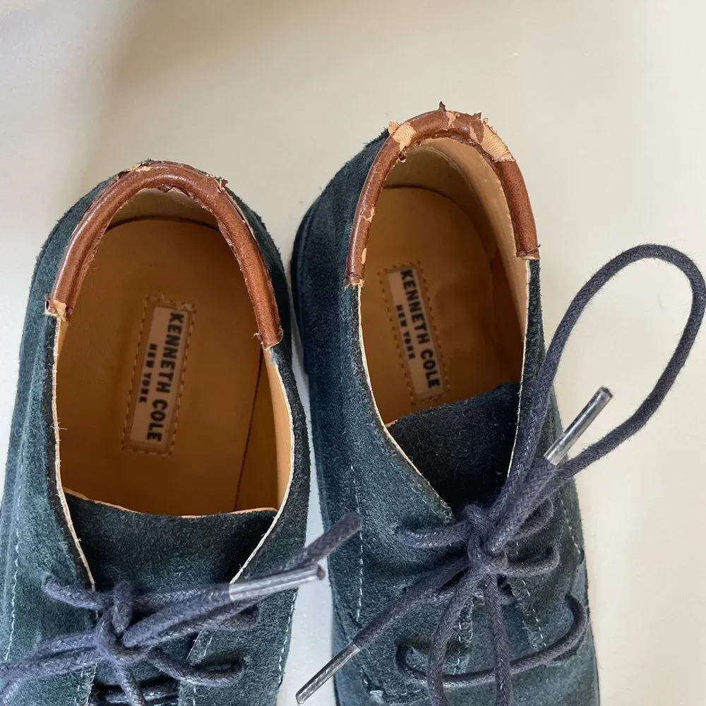 Kenneth Cole Reaction Boys Chukka Dark Navy Blue Real Suede Boots Youth 2
